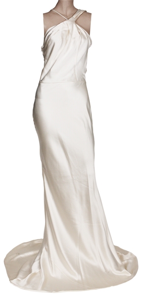 Lady Gaga “American Horror Story: Hotel” Promotion Worn Custom White Silk Gown