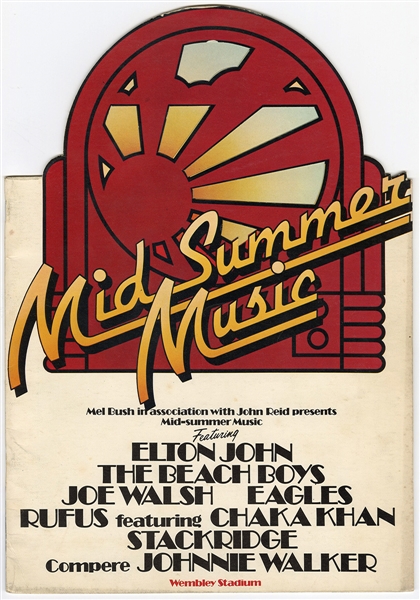 Elton John/The Beach Boys/The Eagles and More Original 1975 Mid-Summer Music Concert Wembley Stadium Program
