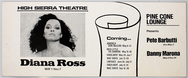 Diana Ross Original High Sierra Theatre Concert Poster