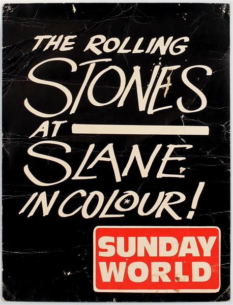 Rolling Stones Slane Castle Concert Original 1982 "Daily World" Poster