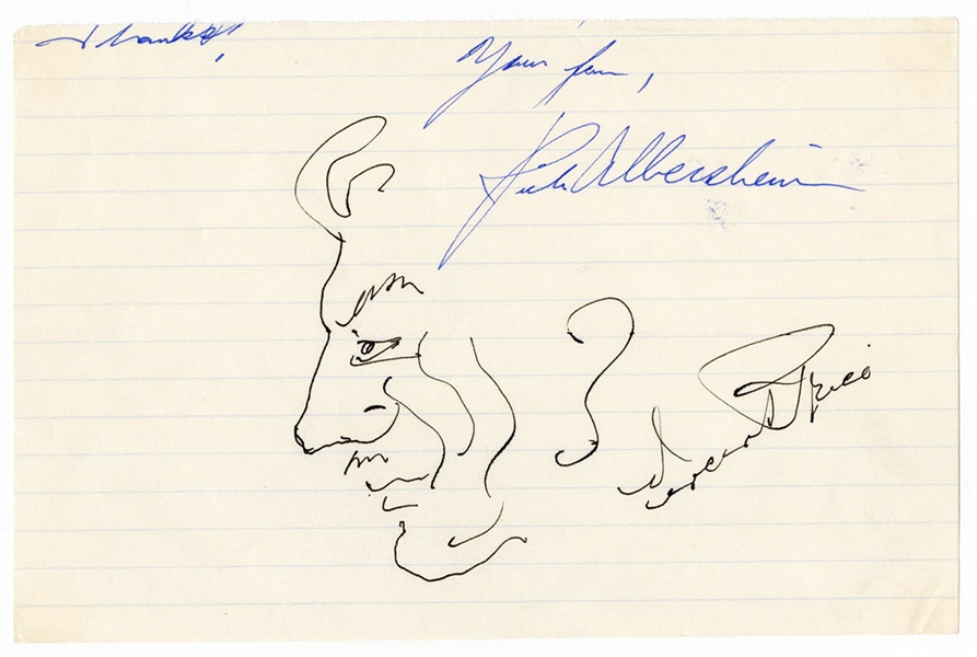 Vincent Price Signed Self-Portrait Sketch JSA LOA