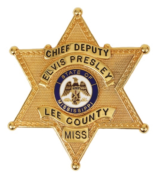 Elvis Presley Owned & Worn Lee County Chief Deputy Badge