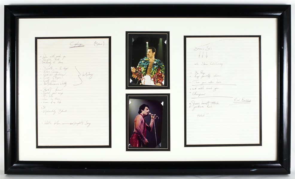 Queen Freddie Mercury Handwritten Concert Set Lists