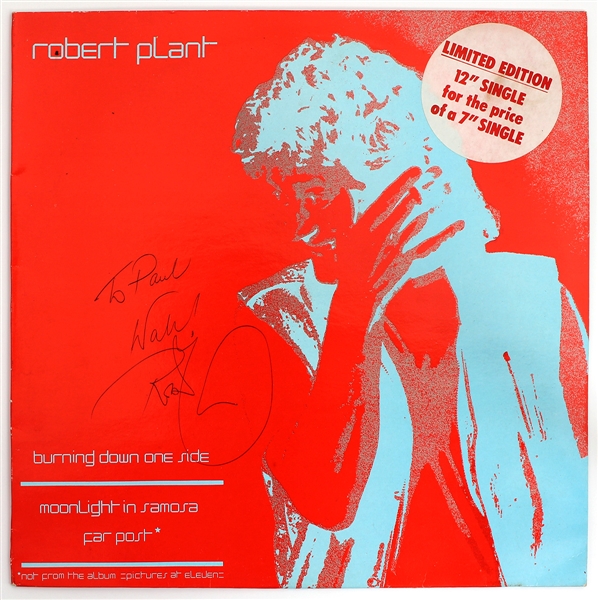 Robert Plant Vintage Signed and Inscribed Limited Edition 12" Single Record 