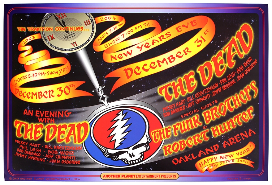 The Grateful Dead "An Evening With The Dead" Original New Years Concert Poster