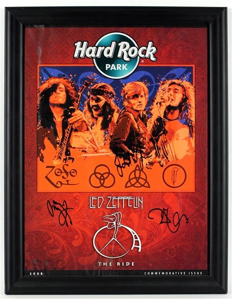 Led Zeppelin Signed Hard Rock Park "Led Zeppelin The Ride" 2008 Commemorative Poster