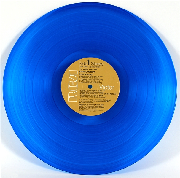 Elvis Presley “Elvis Country” Ultra Rare Blue Vinyl U.S. LP