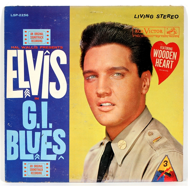 Elvis Presley “Elvis Presley G.I. Blues” Rare Stereo LP With Wooden Sticker