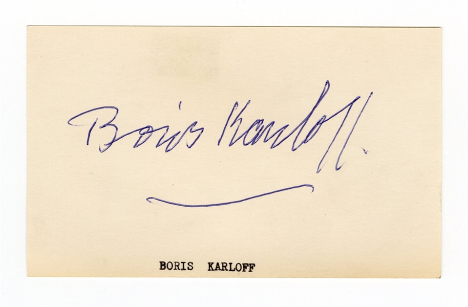 Boris Karloff Signature Card JSA LOA