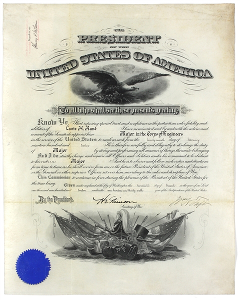 President William H. Taft Signed Document JSA LOA