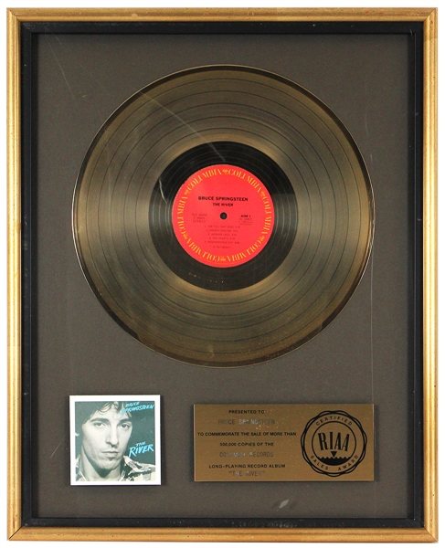“The River” Original RIAA Gold LP Record Album Award Presented to Bruce Springsteen