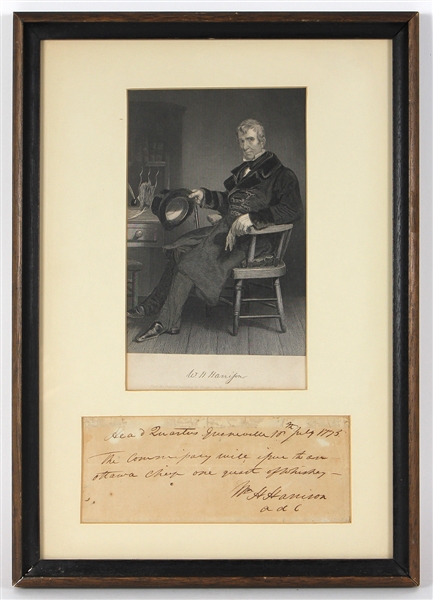 William Henry Harrison Handwritten Signed Note (1793) JSA LOA