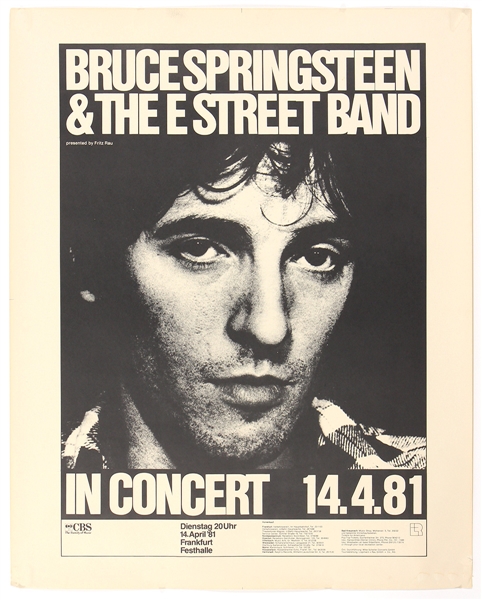 Bruce Springsteen & The E Street Band April 4th, 1981 Concert Promotion Poster