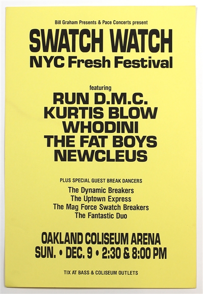 Run D.M.C., Kurtis Blow and More Original 1984 Concert Poster