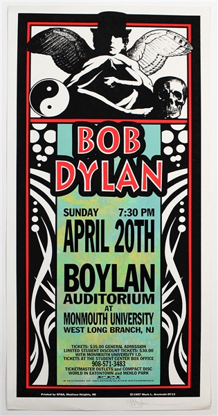 Bob Dylan Original Concert Poster Signed by Artist