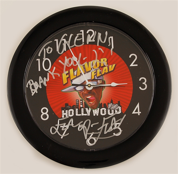 Flavor Flav "Hollywood" Signed & Inscribed Promotional Wall Clock