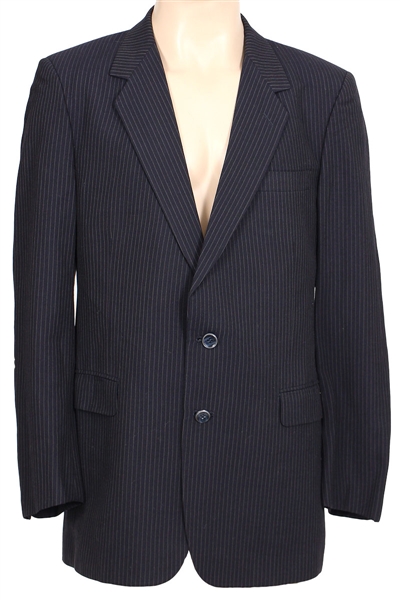 James Brown Owned and Worn Black Jacket with White Pinstripes