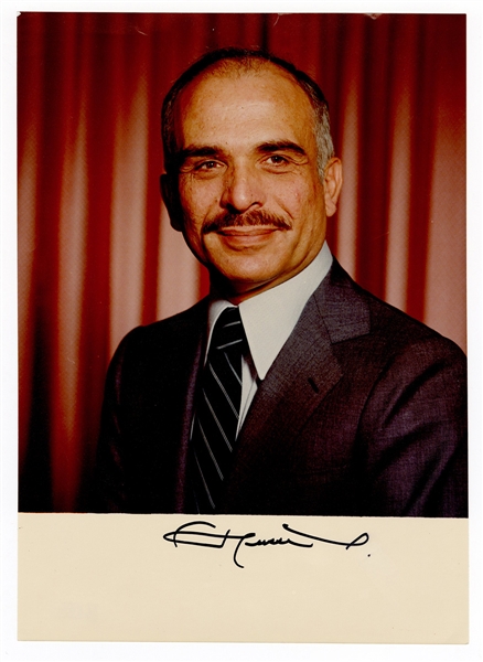 King Hussein of Jordan Signed Photograph Beckett COA