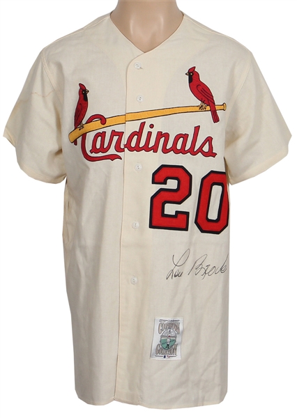 Lou Brock Signed St. Louis Cardinals Cooperstown Replica Rookie Jersey