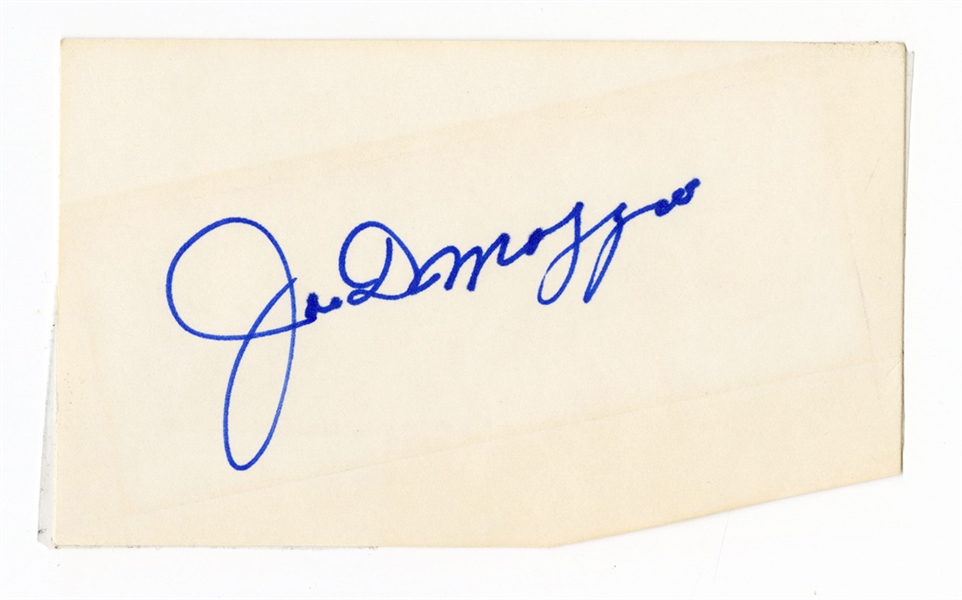 Joe DiMaggio Signed Index Cut JSA LOA
