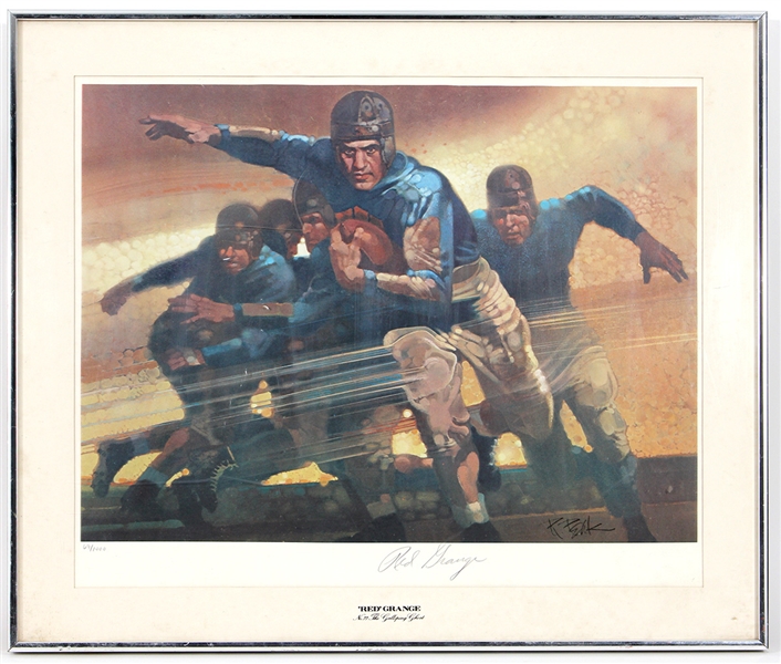 1976 Red Grange Signed Lithograph
