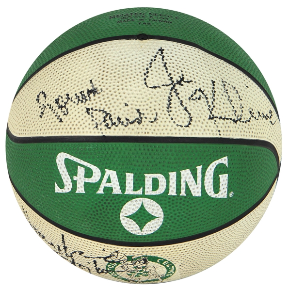Reggie Lewis, Robert Parish, Joe Kleine and Stojko Vrankovic signed Celtics Miniature Basketball