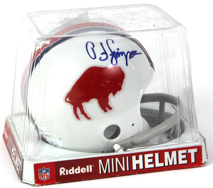 OJ Simpson Signed Buffalo Bills Mini Helmet JSA Authentication