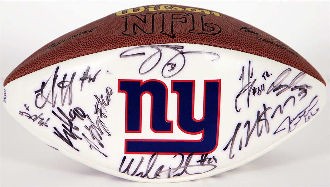 2002 New York Giants Team Signed Football
