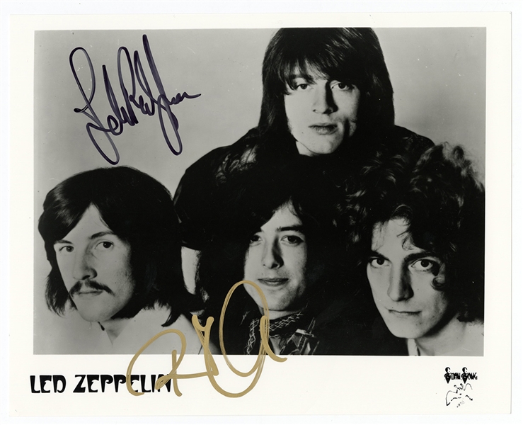 Led Zeppelin Robert Plant and John Paul Jones Signed Promotional Photograph