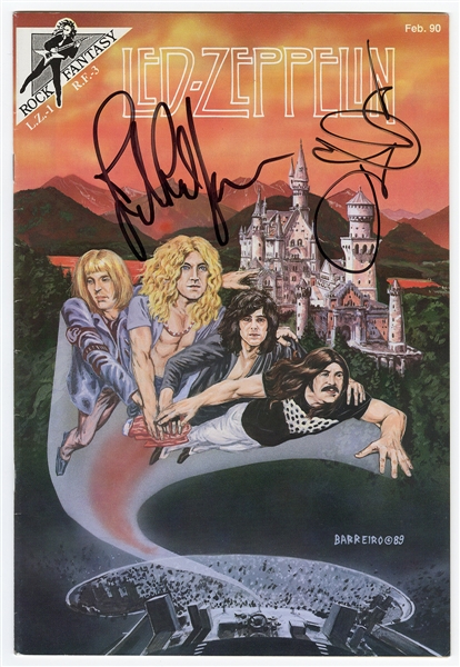 Led Zeppelin Robert Plant and John Paul Jones Signed Comic Book