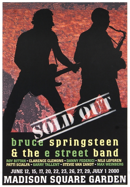 Bruce Springsteen & The E Street Band Madison Square Garden Concert Poster