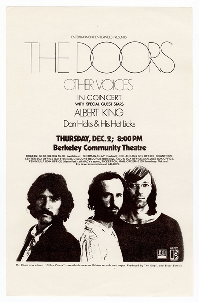 The Doors Other Voices with Albert King Original Concert Flyer