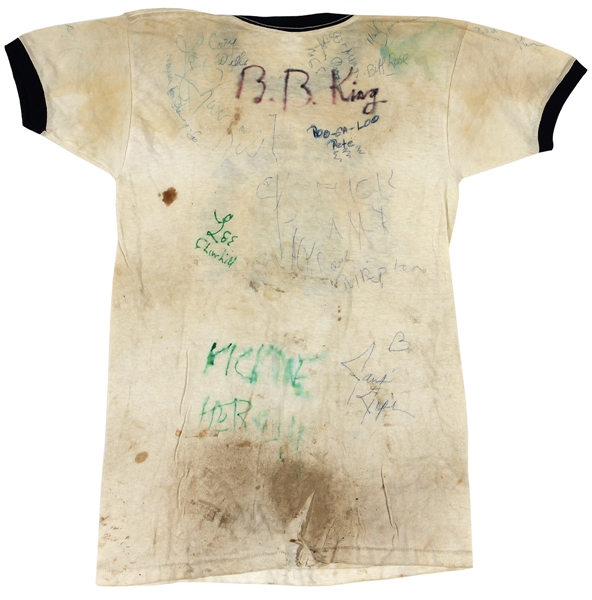 Janis Joplin and Others Signed 1969 Atlantic City Pop Festival T-Shirt 