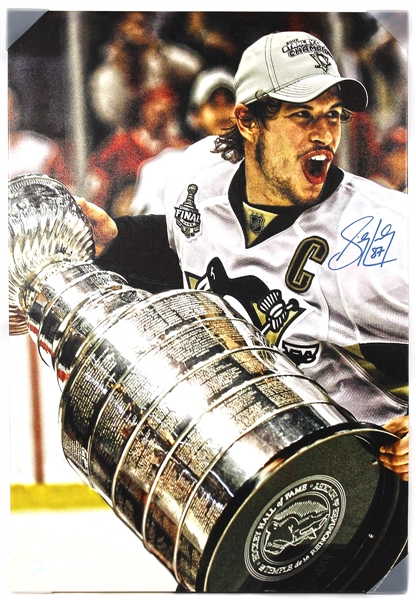 Sidney Crosby Signed Incredible 2008 Stanley Cup Victory 24 x 36 Canvas