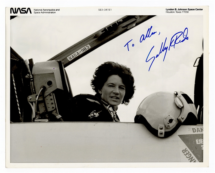 Sally Ride Signed and Inscribed Photograph JSA