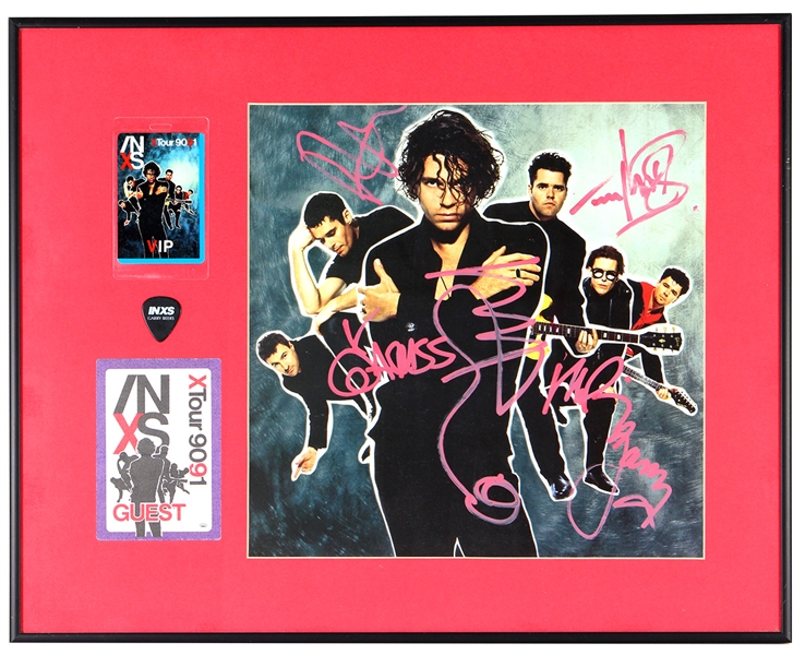 INXS Signed Record Company Promotional Flat Display