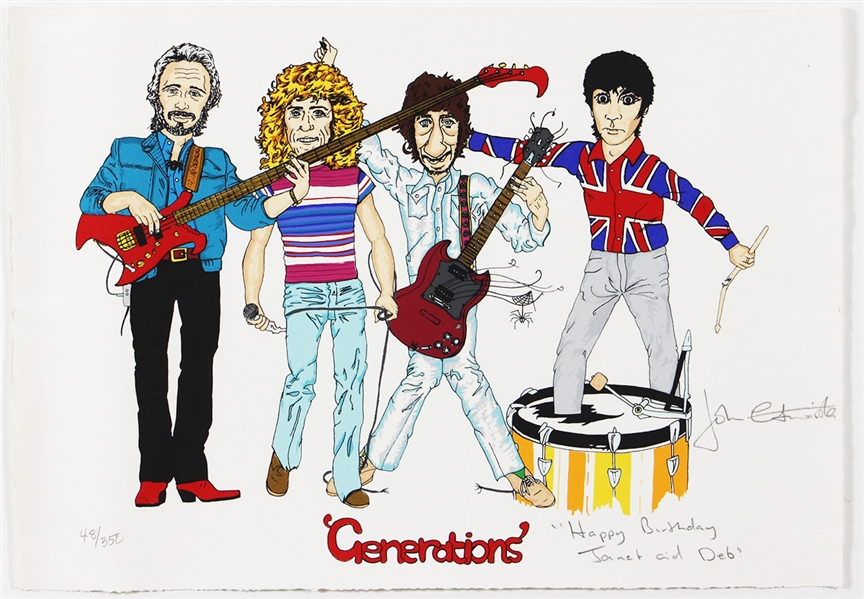 The Who John Entwistle Signed and Inscribed “Generations” Original Limited Edition Lithograph