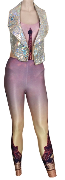 Nicki Minaj Fashion Show Worn Eiffel Tower Bodysuit, Vest and Walter Steiger Platform Shoes