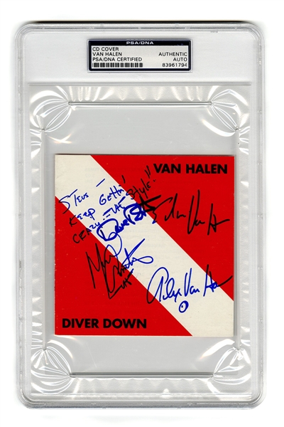 Van Halen Signed "Diver Down" C.D. Insert PSA