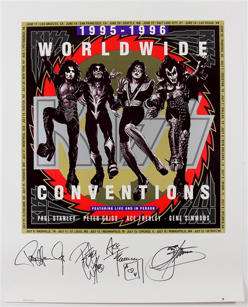 KISS Worldwide Poster Signed by Original Members
