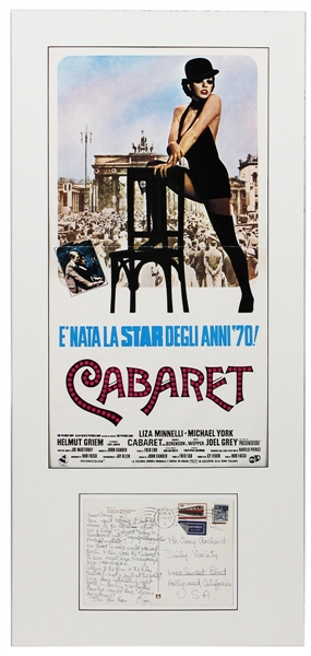 Original Liza Minnelli (Italian) Cabaret Poster & Handwritten Postcard from Berlin 