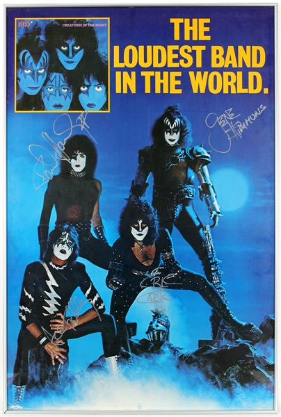KISS “Creatures of the Night” Vintage Band Signed Poster