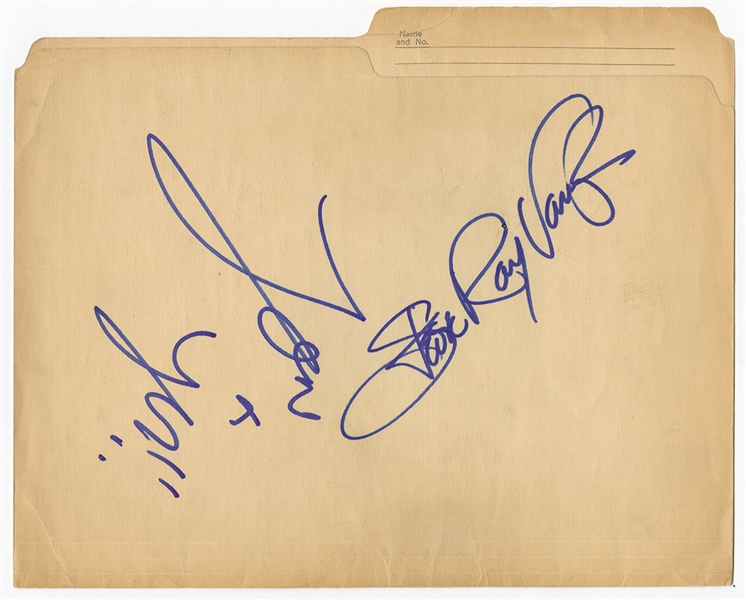Stevie Ray Vaughan Signed Folder JSA