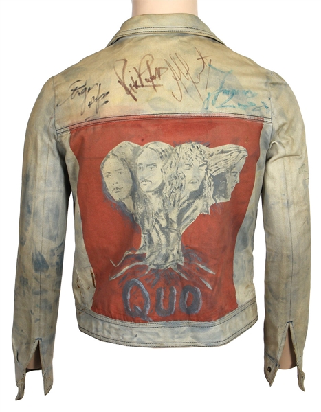 AC/DC and Status Quo Band Signed Custom Denim Jacket with Bon Scott JSA