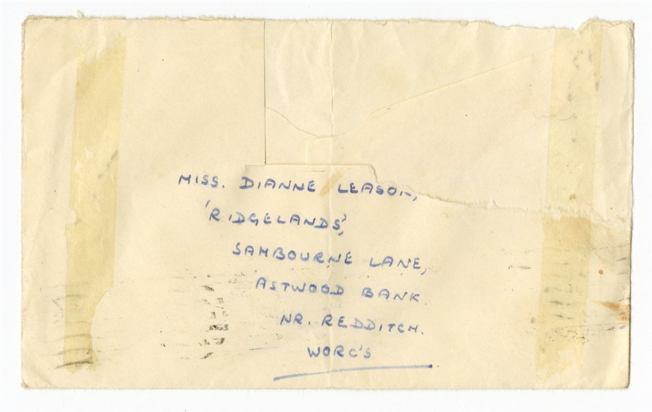 John Lennon Original Hand-Drawn “B” for “Beatles” on the Reverse of an Envelope Caiazzo Authenticated