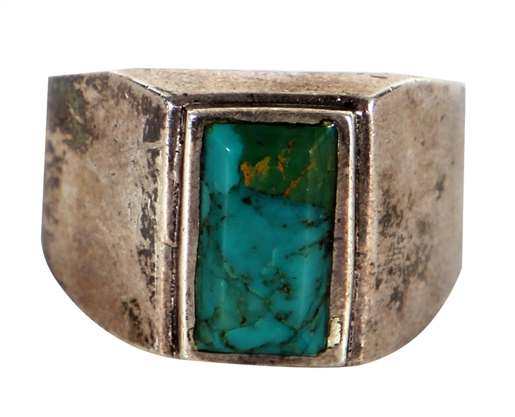 Frank Zappa Owned and Worn Sterling Silver Turquoise Ring