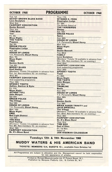 Yardbirds (The New Yardbirds/Led Zeppelin Debut) Original Marquee Club 1968 Concert Flyer Handbill