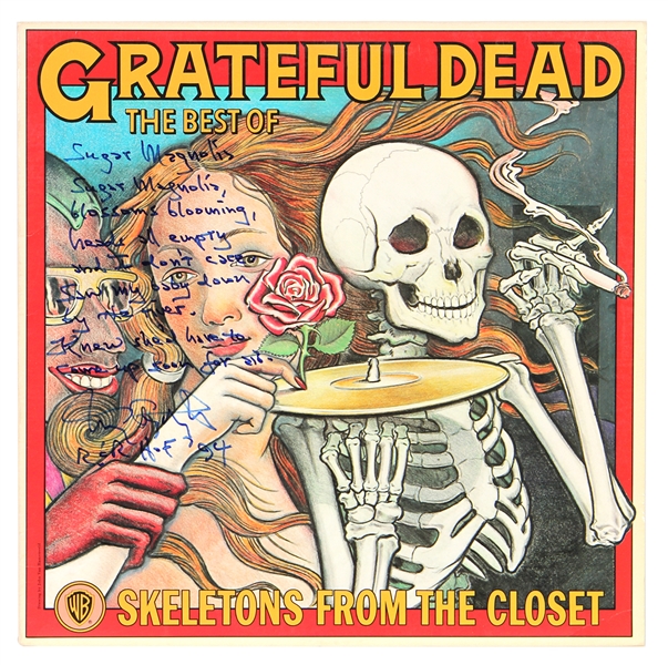 Paul Constanten Signed & "Sugar Magnolia" Lyrics Inscribed "Skeletons from the Closet: The Best of The Grateful Dead" Album