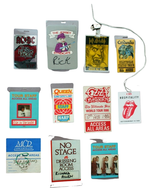Def Leppard Rick Allen Personal Incredible Collection of Backstage Passes