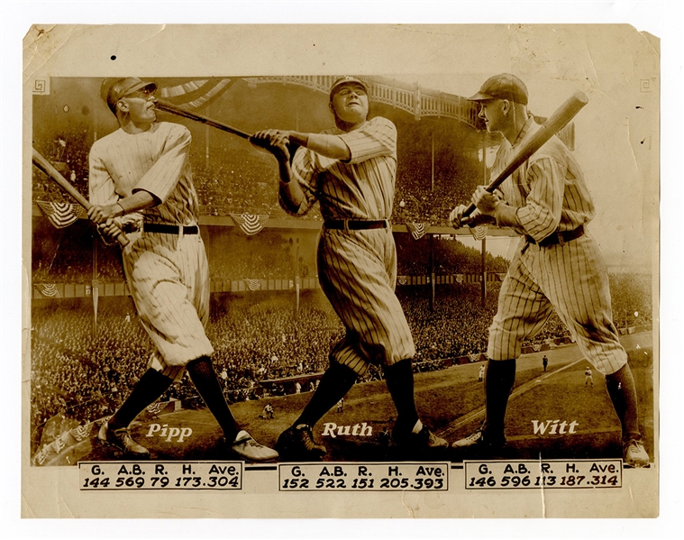Babe Ruth Original Wire Stamped Photograph